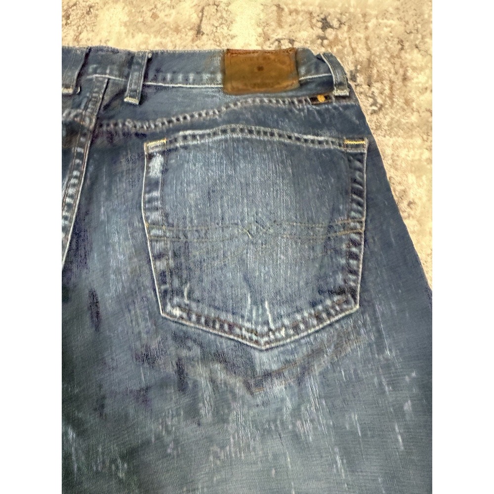 Lucky Brand 329 Jeans Mens 36x34 Classic Straight Stretch Dark Wash Zip Fly - Picture 13 of 16